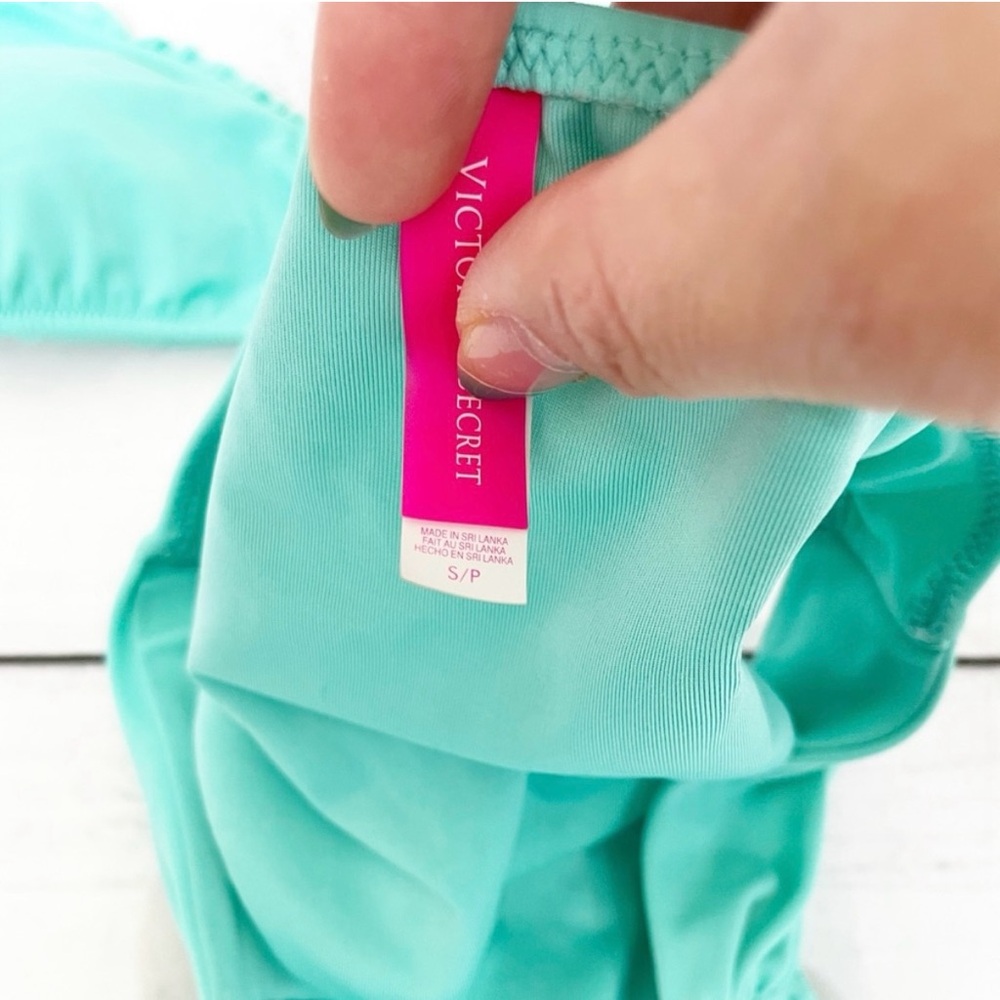 PINK Victoria Secret Aqua Green Bikini Set - Picture 3 of 4